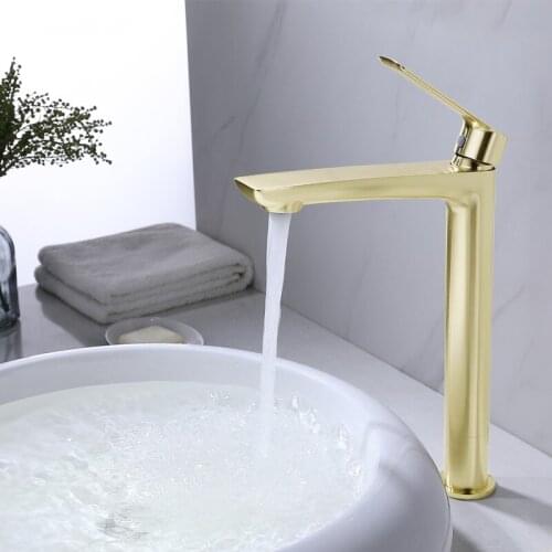 Free shipping Tall short style Brass bathroom sink faucet high quality cold hot basin faucet single hole single handle Modern