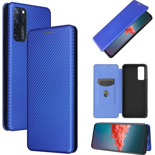 For ZTE Blade A71 Case Magnetic Carbon Fiber Flip Leather Wallet Stand Cover For Nubia Red Magic 5S 5G