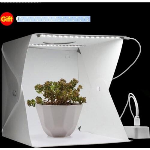 Double LED Panels Light Room Photo Studio Box Photography Lighting Tent Backdrops Kit 20/30/40cm Shooting Softbox