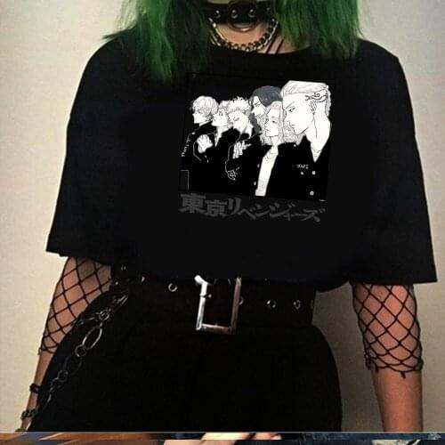 2021 Japanese Anime Tokyo Revengers Funny Graphic T-shirt Summer Harajuku Loose Gothic Short Sleeve Tshirt