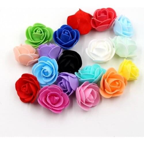50pcs/lot Artificial Roses flower Foam Bear Accessories Wedding Decorative Flowers Christmas Decor for Home Diy Gifts box