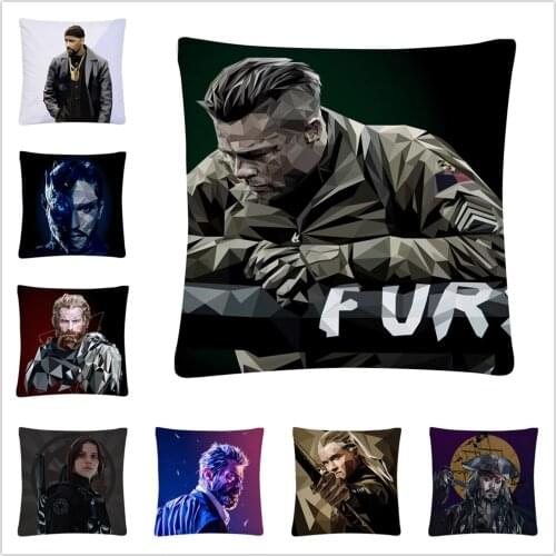 Popular Movie Character Art Patterns Soft Short Plush Cushion Cover Pillowcase Home Sofa Car Decoration Pillowcase45X45 Cm