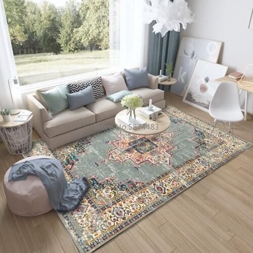 200*300cm Fashion Country Fresh White Powder Green Geometric Kitchen Living Room Bedroom Bedside Carpet Floor Mat