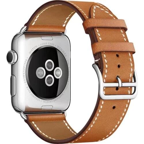 Leather Strap For Apple Watch Band 44mm 42mm 40mm 38mm comfortable replacement bracelet strap for iwatch series 6 5 4 3 2 1 SE