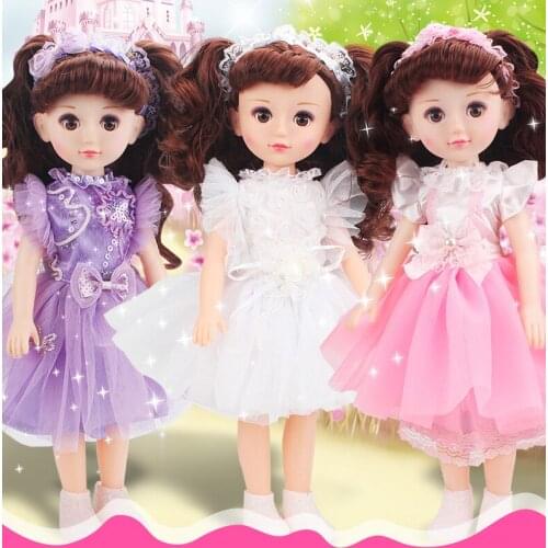 Doll toys 43cm full vinyl body blinking talking Dolls 6 Styles With princess Dress reborn bonecas Gift For children present