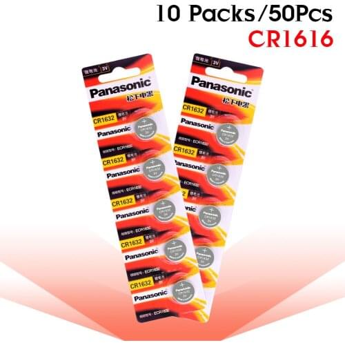 PANASONIC 3V CR1632 DL1632 ECR1632 LM1632 KL1632 Lithium Battery Button Coin Cell 50Pcs For LED Lights Toys Watches
