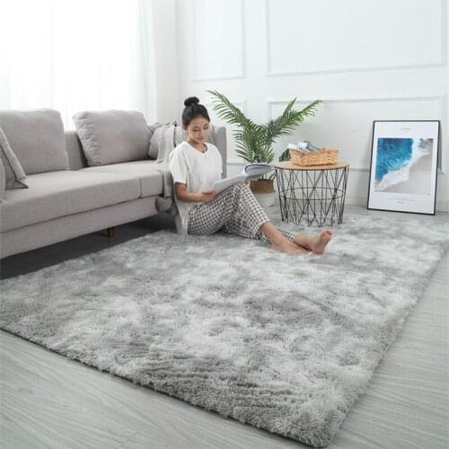 New Arrival Bedroom bedside carpet living room Nordic minimalist home ins net red tie-dye mat thicken encryption tie-dye rug