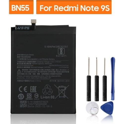 Original Replacement Battery For Xiaomi Redmi Note 9S Note9S BN55 Genuine Phone Battery 5020mAh