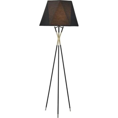 Post modern tripod vertical floor lamps bedroom living room light office study decor home standing fabric black lights fixtures