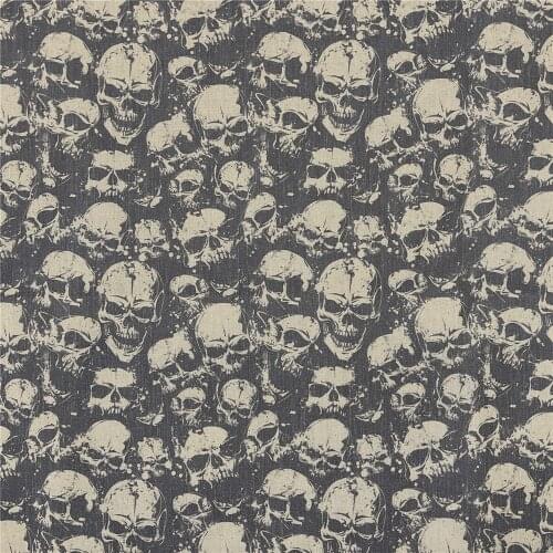 Plain Polyester Cotton Fabric ViaPhil terror Skull Cotton Fabric Vintage Antique Washed Effect Patchwork Tissue sewing clothes