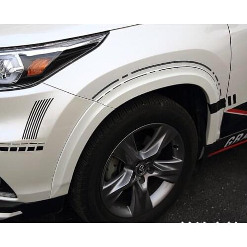 Car Fender Flares Arch Wheel Eyebrow Protector/mudguard Sticker for Toyota highlander 2014 2015 2016 2017 2018 2019