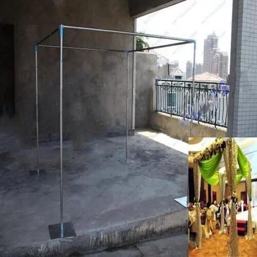Adjustable Wedding Square Canopy Chuppah Arbor Drape Stand Stainless Steel Piping Frame Backdrop Stand With Expandable Rods