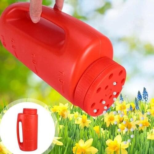 2L Hand Held Spreader Adjustable Hole Size For Seed Fertilizer Salt Gardening Tool Watering Can Seeding Tool Portable Fertilizer