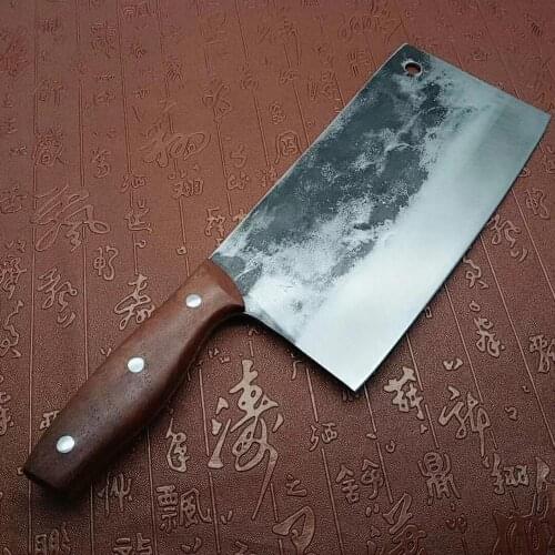 Family Handmande Forged Mulberry Knife Shell Steel Chinese Style Chef Knife Kitchen Cut Meat Vegetable Knife Slicing Knives
