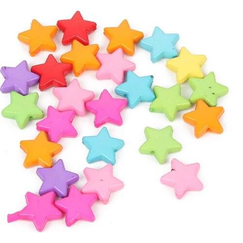 Mixed Five-Pointed Star Rubber Acrylic Beads Charm Loose Spacer Beads For Jewelry Making DIY Needlework Bracelet Accessories