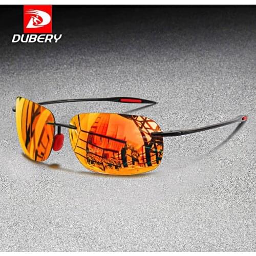 DUBERY Men Rimless Sunglasses Driving Shades Outdoor Sport Fishing Sun Glasses Ultralight Frame Photochrome Sonnenbrille UV400