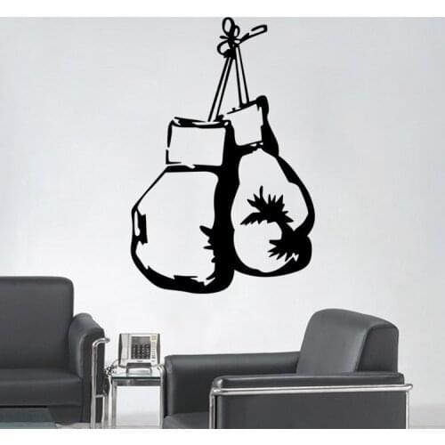 Modern Black Personality Boxing Handbag Decorative Wall Stickers Boy Bedroom Stairs Home Decor Art Wall Decals Decoration Mural
