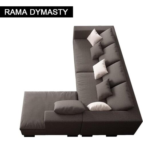 Fabric sofa modern minimalist size apartment chaise living room combination Nordic England new L shape cloth sofa Latex Sofa