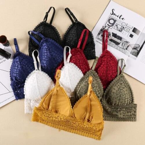 Solid Color Korean Style Womens Underwear Sexy Coast Lace Push Up Bra Hollow Out Backless Bra Active Seamless Bra Push Up