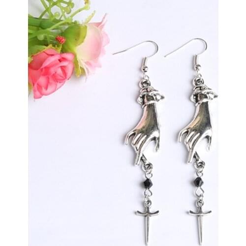 Victorian hand dagger earrings Gothic dark witch witchy vintage pendant 2020 new fashion women Gorgeous gift beautiful girl