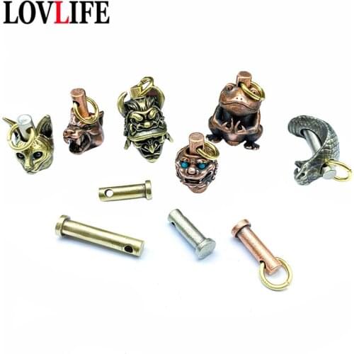 Vintage DIY Accessories Brass Beads Umbrella Rope Keychain Pendant Accessories Paracord Beads Personality Tool Connecting Rod