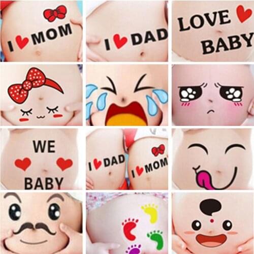 Pregnant Women Temporary Tattoos For Therapy Maternity Photo Props Pregnancy Photographs Belly Painting Photo Stickers