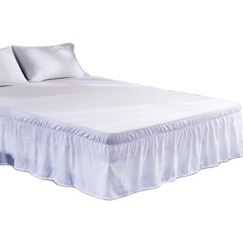 Hotel Home Bed Skirt White Elastic Band Bed Skirt without Surface Twin Full Queen King Size Bed skirt 11 Colors Bedroom Decor