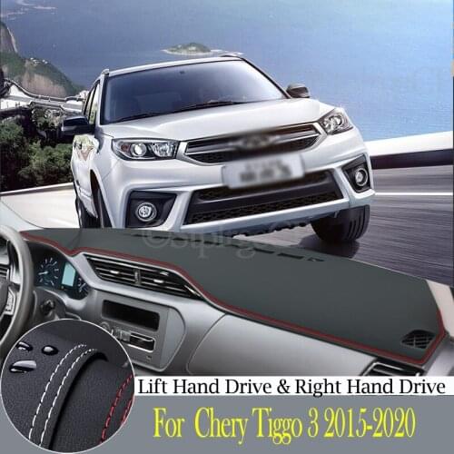 High-quality leather instrument panel protection pad and light-proof pad for Chery Tiggo 3 2015-2020 car styling accessories