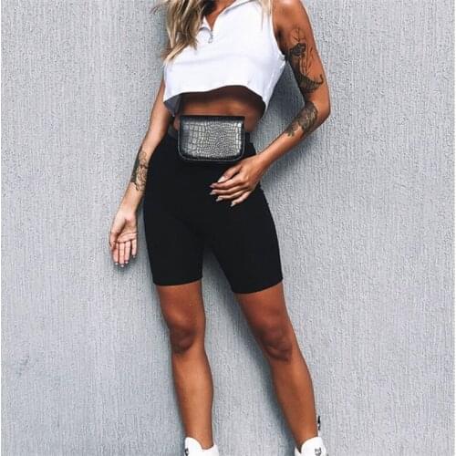 2020 Summer vintage high waist shorts women sexy biker shorts cotton neon green black shorts sweatpants clothing pantalones