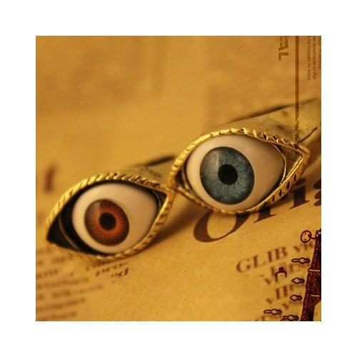 1PC Eye Vampire Gothic Exaggerated Punk Jewelry Brown Fashion Chic Rings Blue Style Gift Cocktail Ring Party Face sale