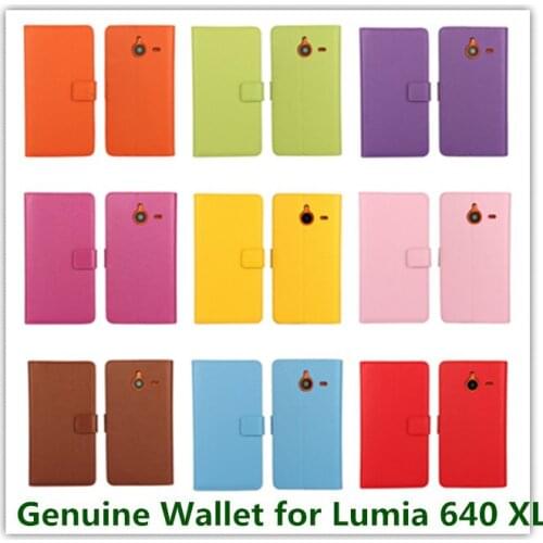 1PCS Drop Shipping Genuine Leather Book Style Slot Stand Pouch Case for Microsoft Lumia 640XL ID Card Holder Phone Bag