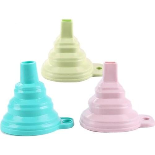 1PC Silicone Foldable Funnel Practical Collapsible Funnel Water Liquid Dispensing Oil Wine Filling Packing Heat Oil Resistant