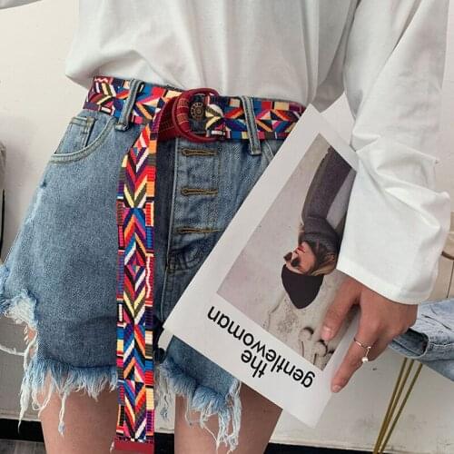 Fashion 1pcs Canvas All-match Waist Straps Women Canvas Belt D Shaped Double Ring Buckle Waistband