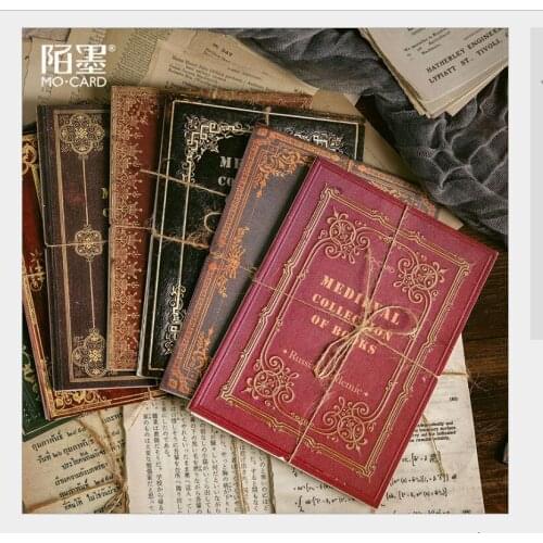 10 sheets/set Simulation pages material paper medieval collection of books background sticker DIY planner scrapbooking stickers
