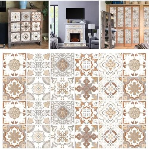 10pcs Mexican Style Backsplash Tile Stickers Peel Stick Floor Stair Decals Waterproof Removable Wall Murals for Bathroom Kitchen