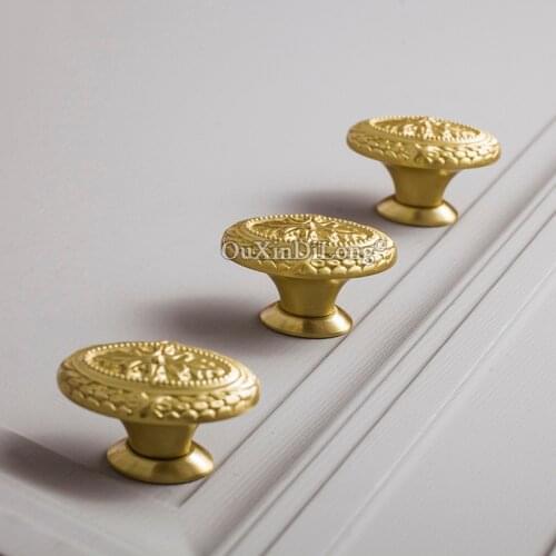 10PCS Luxurious Solid Brass Gold Kitchen Door Furniture Handle Cupboard Drawer Wardrobe Wine Cabinet Pulls Handles & Knobs GF292