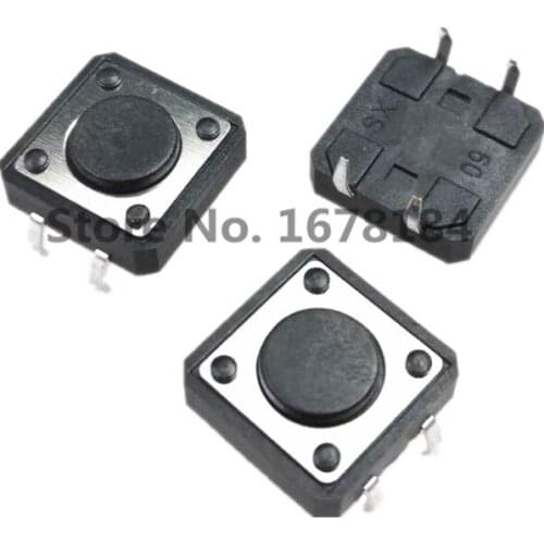 100Pcs 12 x 12mm x 4.3mm 12*12*4.3H Panel PCB Momentary Tactile Tact Push Button Switch DIP