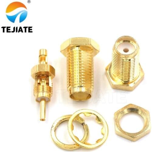 2PCS SMA Female/male Header RPSMA-KY/KWE-1.13 Outer Screw Inner Pin/hole Reverse Connection Pressure Welding Feeder Connector