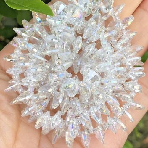 AB Color White Satellite Drill Oblate Rondelle Crystal Glass Bead Jewelry Making Side Hole Beads Diy Earring Pendant Accessories