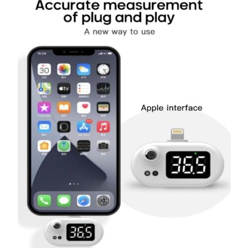 Non-Contact Infrared Thermometer Smart Mobile Phone Thermometer Built-in Smart Thermopile Sensor Plug-in For IPhone 12 Pro Max