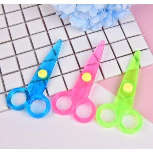 Safety Plastic Scissors Round Head Safety Scissors Stationery Student Kids DIY Paper Cutting School Supplies Random Color Mini