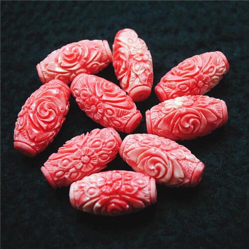 10pcs nice carving flowers clay beads for diy beads spacer beads matching beads for bracelets making necklace match 31x16mm