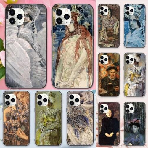 Mikhail Vrubel Princess Swan Phone Case for iPhone 11 12 mini pro XS MAX 8 7 6 6S Plus X 5S SE 2020 XR Luxury brand shell funda