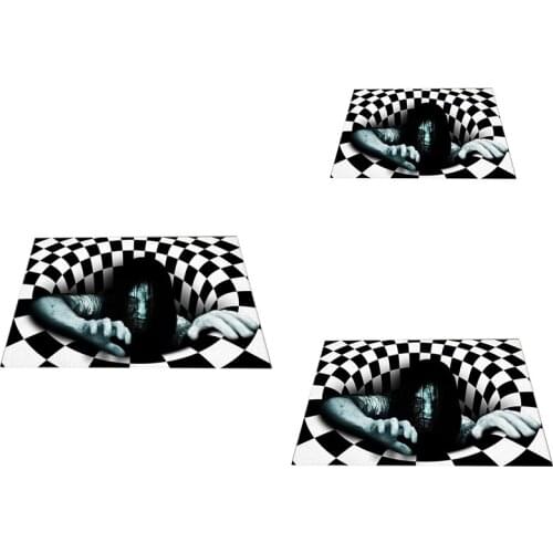 Grimace Stereo Vision Circular Carpet Floor Mat Geometry Living Room Bedroom Carpet Art Tea Table Carpet