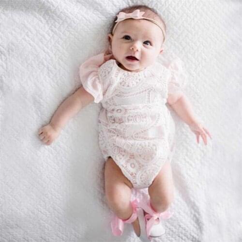 Sweet Flower Baby Girls Romper Jumpsuit Newborn Baby lace Pajamas Costume Birthday Outfit children Clothes 0-24m