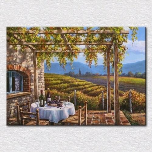Canvas prints picture from hand-painted Oil Painting on Canvas Impressionist Winery sencery Painting Modern Home Decoration Art