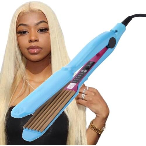 Fast Heating Ceramic Hair Corn Plate Curler Crimper Corrugation Curling Iron Wand Hair Heated Roller 2 in 1 Professional