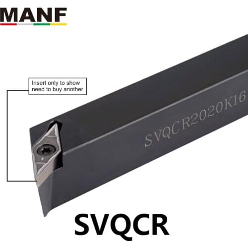 MANF SVQCR-2525M16 Turning Tool Holder 20mm External Toolholder Carbide Insert Lathe Cutter CNC External Turning Knife