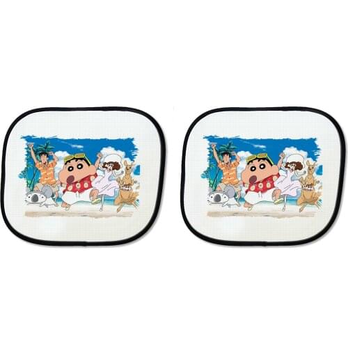 MERCHANDMANIA double sunshade SHINCHAN series ANIME kids drawings side windows car accessory gift custom offer