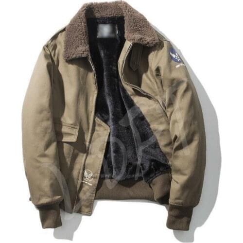 Flight Bomber Mens Field Military Army Coat Zipper Winter Top Coat Peacoat Warm Thick Outwear New 2021